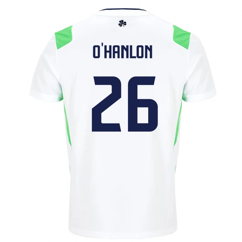 Danxen Pánské Irsko Tara O'hanlon #26 Bílá Světle Zelená Daleko Hráčské Dresy 26-28 Dres