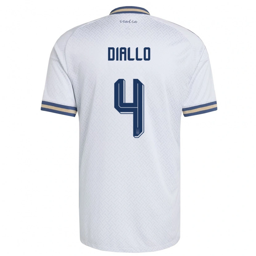 Danxen Pánské Itálie Djibril Diallo #4 Smetanová Námořnická Zlatá Daleko Hráčské Dresy 26-28 Dres