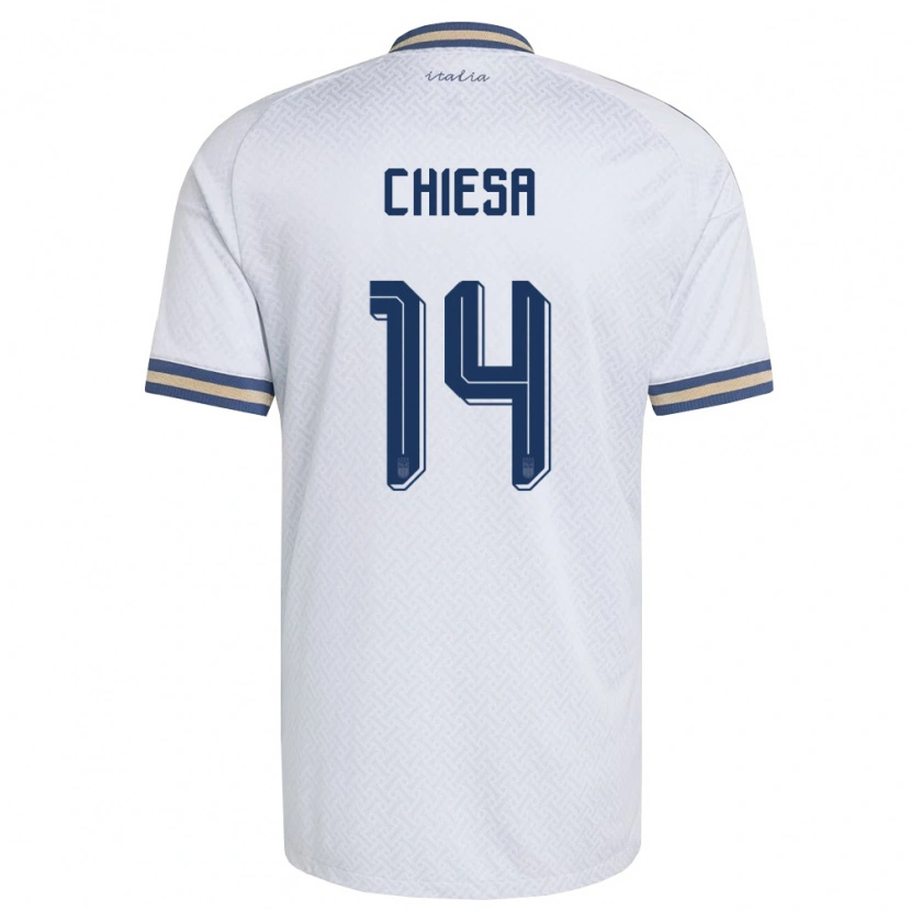 Danxen Pánské Itálie Federico Chiesa #14 Smetanová Námořnická Zlatá Daleko Hráčské Dresy 26-28 Dres