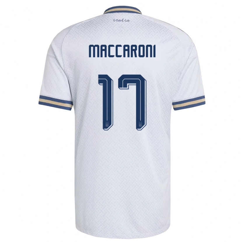 Danxen Pánské Itálie Valerio Maccaroni #17 Smetanová Námořnická Zlatá Daleko Hráčské Dresy 26-28 Dres