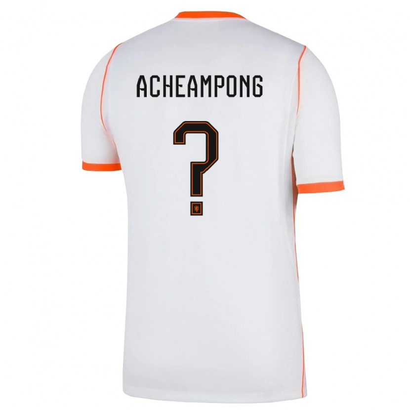 Danxen Pánské Nizozemsko Levi Acheampong #0 Bílá Oranžová Daleko Hráčské Dresy 26-28 Dres