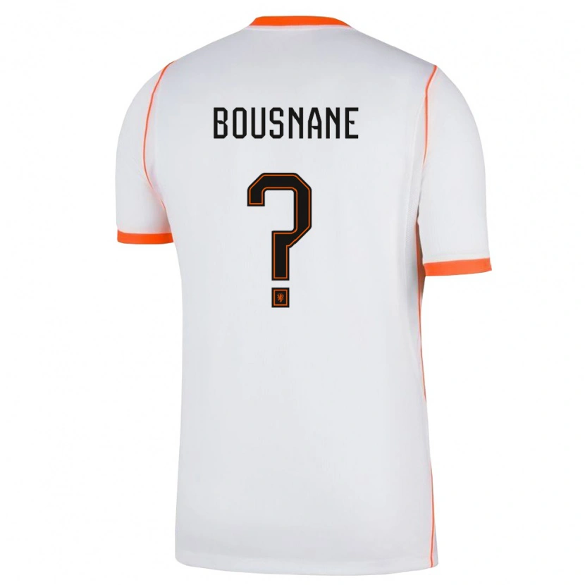 Danxen Pánské Nizozemsko Ghalil Bousnane #0 Bílá Oranžová Daleko Hráčské Dresy 26-28 Dres