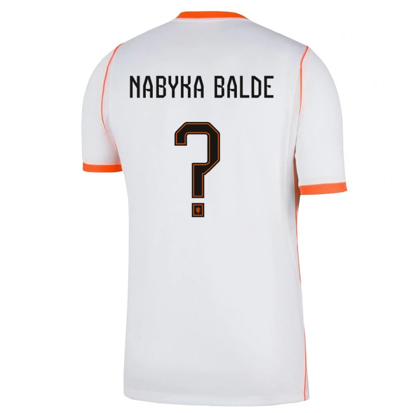 Danxen Pánské Nizozemsko Mamadou Nabyka Balde #0 Bílá Oranžová Daleko Hráčské Dresy 26-28 Dres