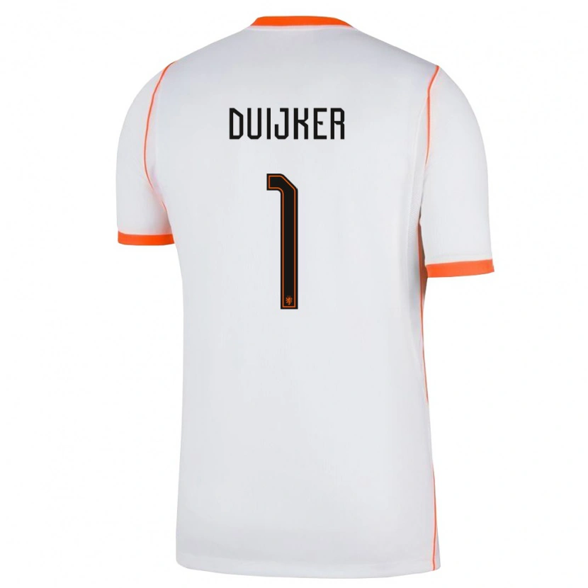 Danxen Pánské Nizozemsko Jaycen Duijker #1 Bílá Oranžová Daleko Hráčské Dresy 26-28 Dres