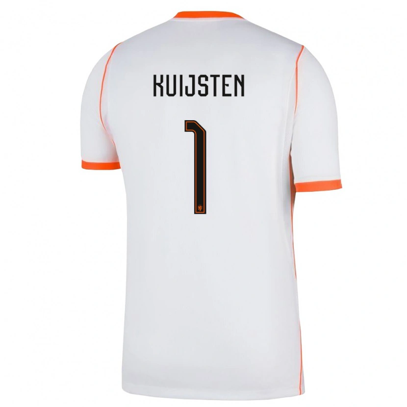 Danxen Pánské Nizozemsko Tristan Kuijsten #1 Bílá Oranžová Daleko Hráčské Dresy 26-28 Dres