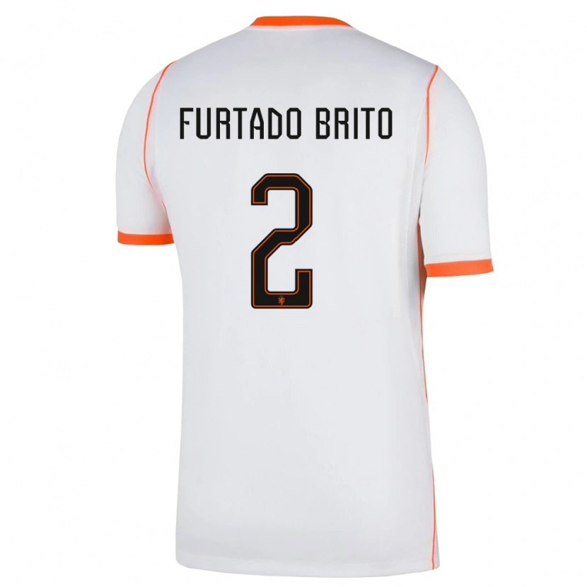 Danxen Pánské Nizozemsko Dinaylo Furtado Brito #2 Bílá Oranžová Daleko Hráčské Dresy 26-28 Dres