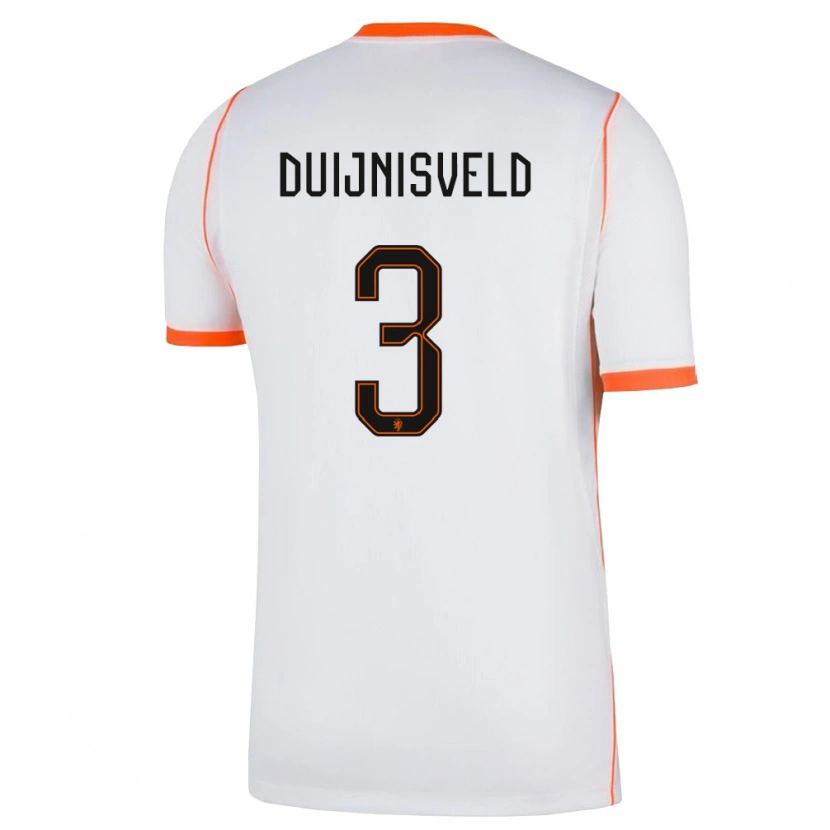 Danxen Pánské Nizozemsko Owen Duijnisveld #3 Bílá Oranžová Daleko Hráčské Dresy 26-28 Dres