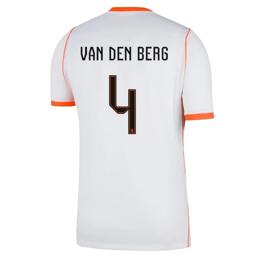 Danxen Pánské Nizozemsko Rav Van Den Berg #4 Bílá Oranžová Daleko Hráčské Dresy 26-28 Dres