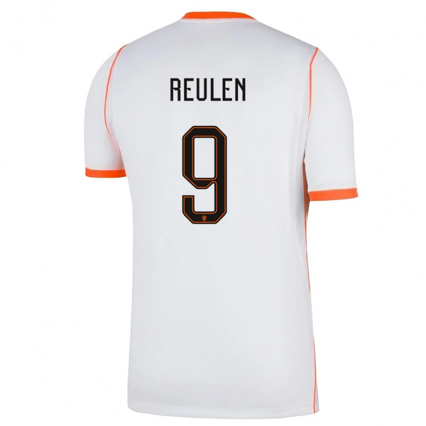 Danxen Pánské Nizozemsko Pepijn Reulen #9 Bílá Oranžová Daleko Hráčské Dresy 26-28 Dres