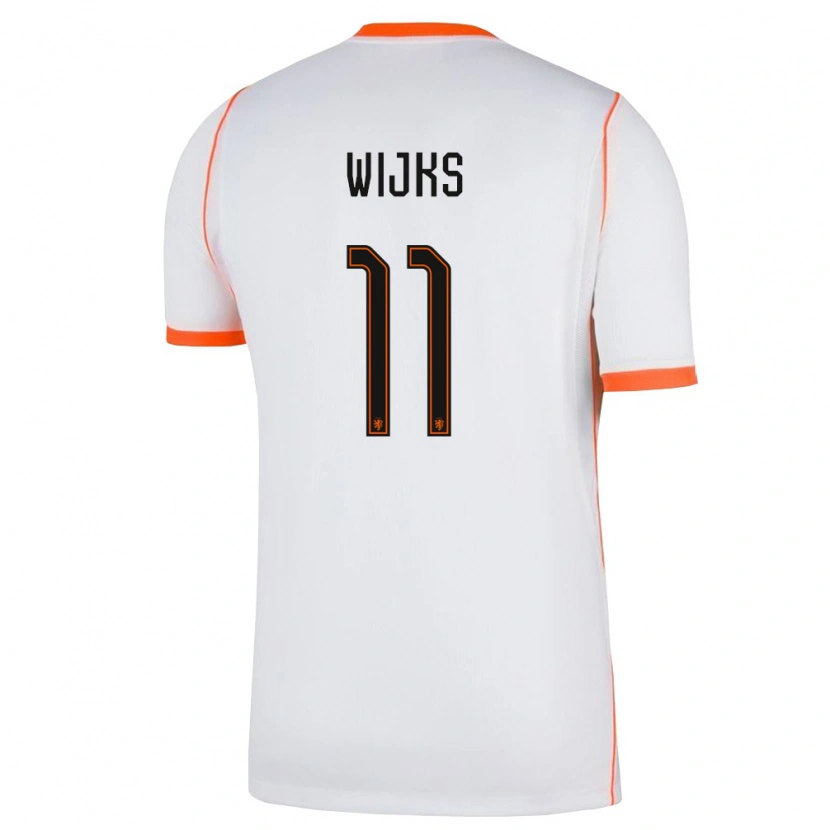 Danxen Pánské Nizozemsko Gennaro Wijks #11 Bílá Oranžová Daleko Hráčské Dresy 26-28 Dres