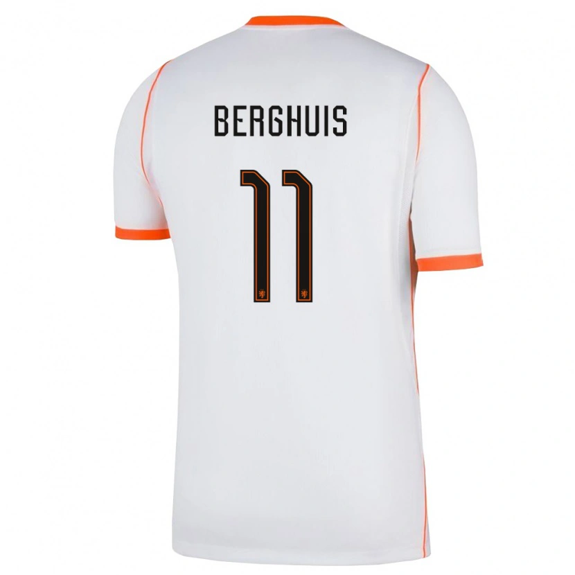 Danxen Pánské Nizozemsko Steven Berghuis #11 Bílá Oranžová Daleko Hráčské Dresy 26-28 Dres