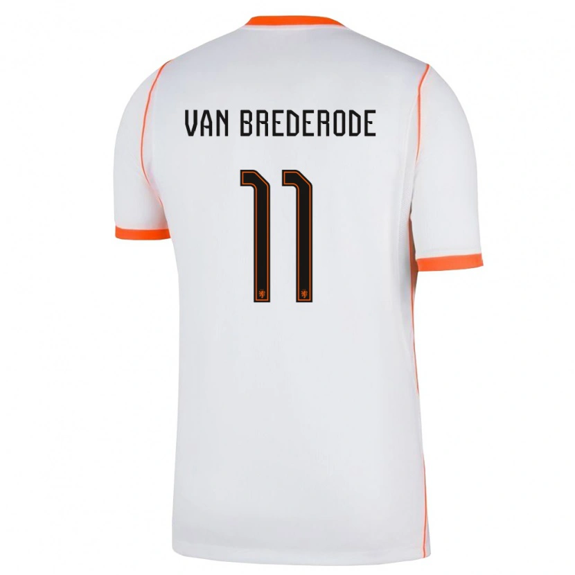 Danxen Pánské Nizozemsko Myron Van Brederode #11 Bílá Oranžová Daleko Hráčské Dresy 26-28 Dres
