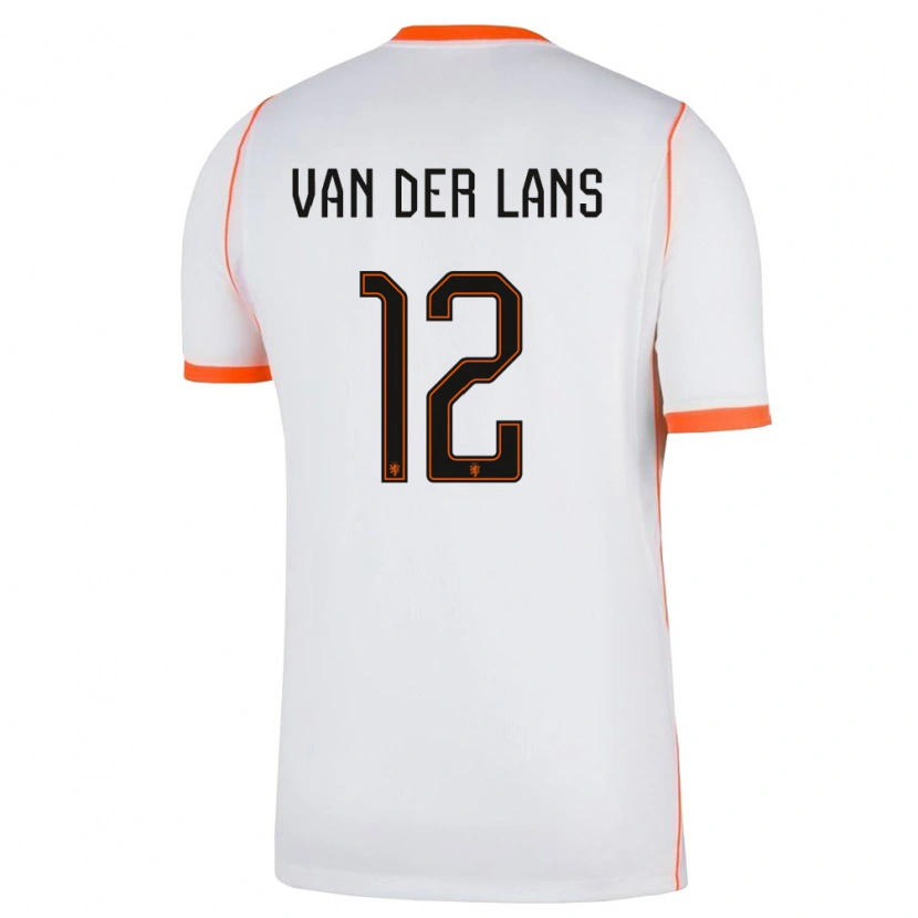 Danxen Pánské Nizozemsko Mylo Van Der Lans #12 Bílá Oranžová Daleko Hráčské Dresy 26-28 Dres