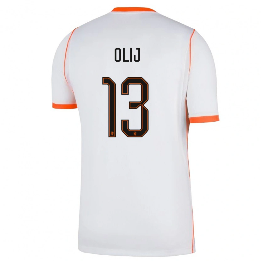 Danxen Pánské Nizozemsko Nick Olij #13 Bílá Oranžová Daleko Hráčské Dresy 26-28 Dres