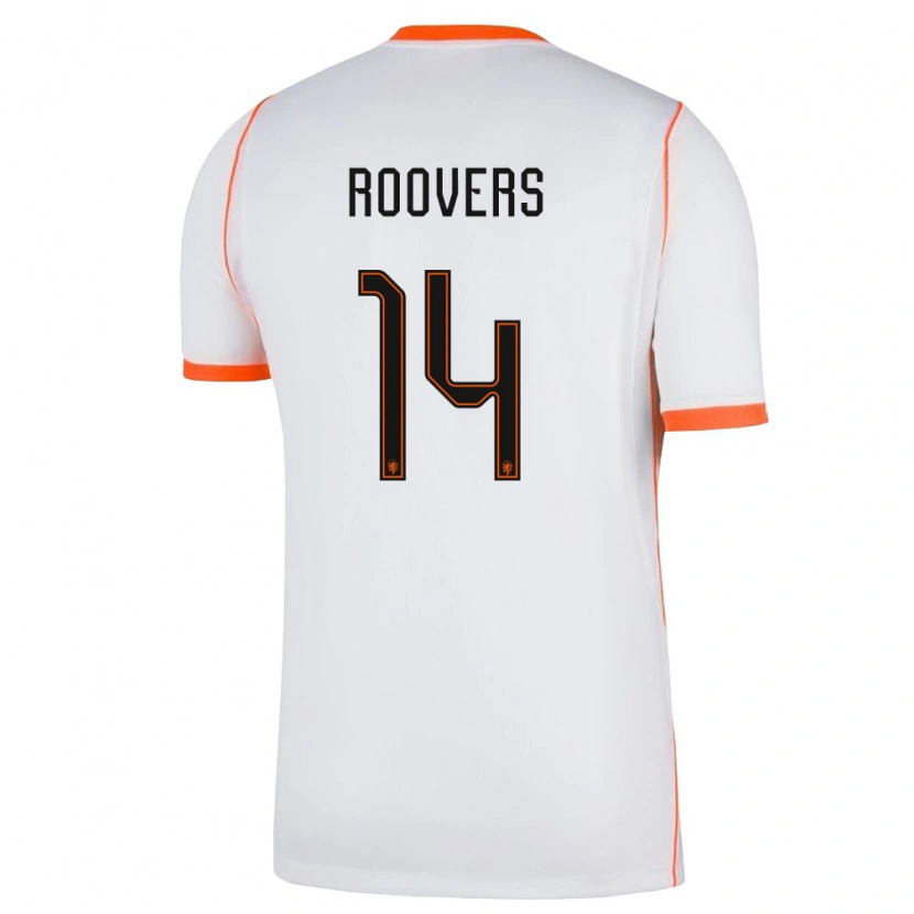 Danxen Pánské Nizozemsko Sam Roovers #14 Bílá Oranžová Daleko Hráčské Dresy 26-28 Dres