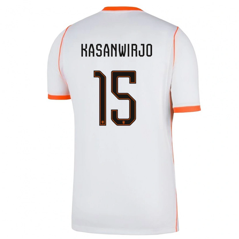 Danxen Pánské Nizozemsko Neraysho Kasanwirjo #15 Bílá Oranžová Daleko Hráčské Dresy 26-28 Dres