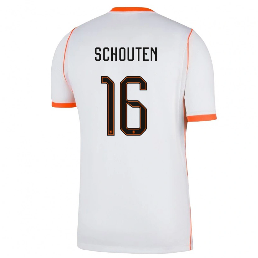 Danxen Pánské Nizozemsko Jerdy Schouten #16 Bílá Oranžová Daleko Hráčské Dresy 26-28 Dres