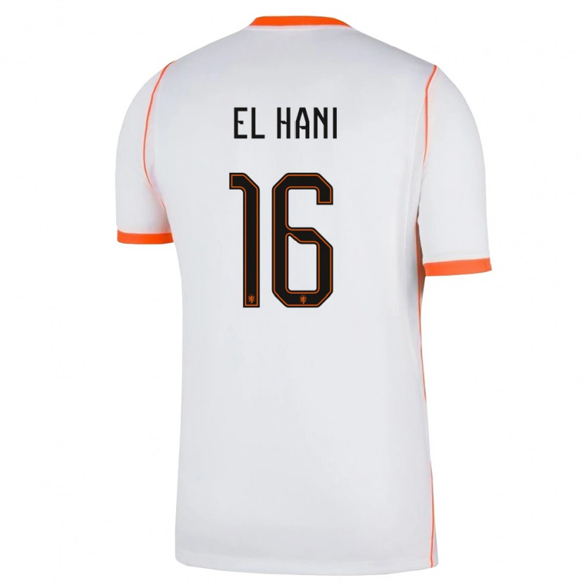 Danxen Pánské Nizozemsko Aymean El Hani #16 Bílá Oranžová Daleko Hráčské Dresy 26-28 Dres