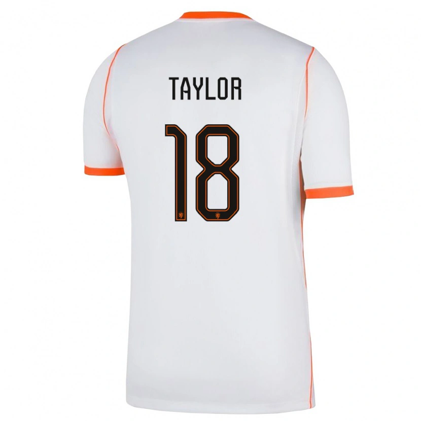 Danxen Pánské Nizozemsko Kenneth Taylor #18 Bílá Oranžová Daleko Hráčské Dresy 26-28 Dres