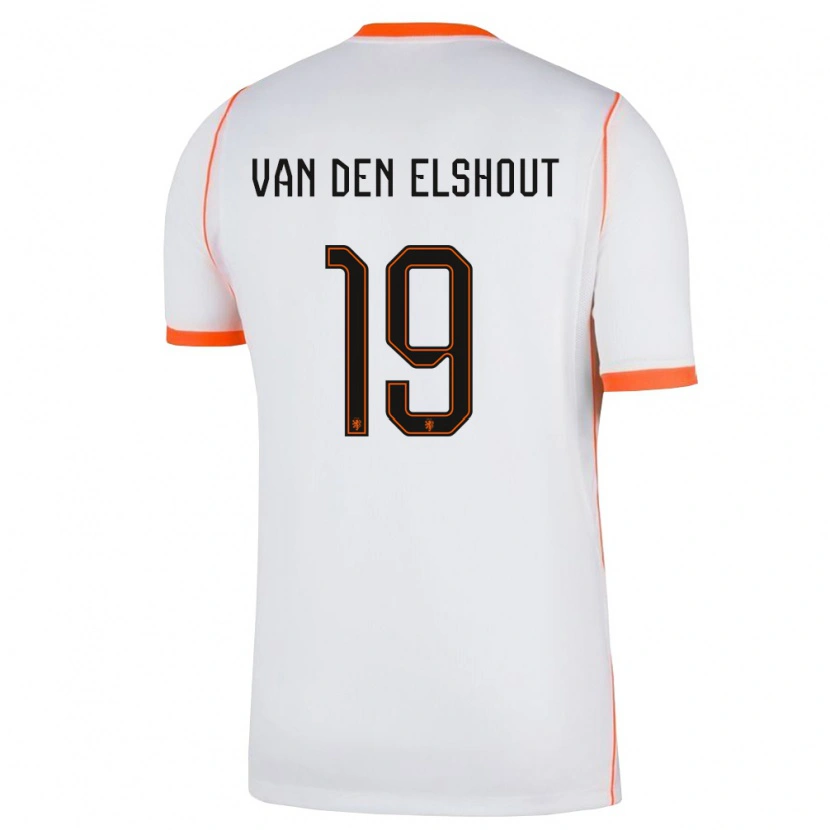 Danxen Pánské Nizozemsko Tobias Van Den Elshout #19 Bílá Oranžová Daleko Hráčské Dresy 26-28 Dres