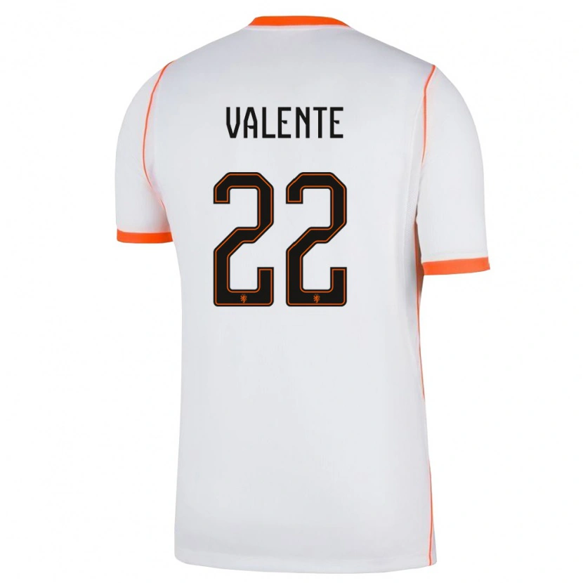 Danxen Pánské Nizozemsko Luciano Valente #22 Bílá Oranžová Daleko Hráčské Dresy 26-28 Dres