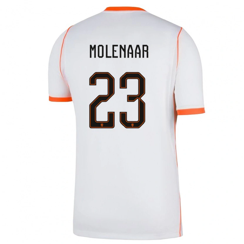 Danxen Pánské Nizozemsko Finn Molenaar #23 Bílá Oranžová Daleko Hráčské Dresy 26-28 Dres