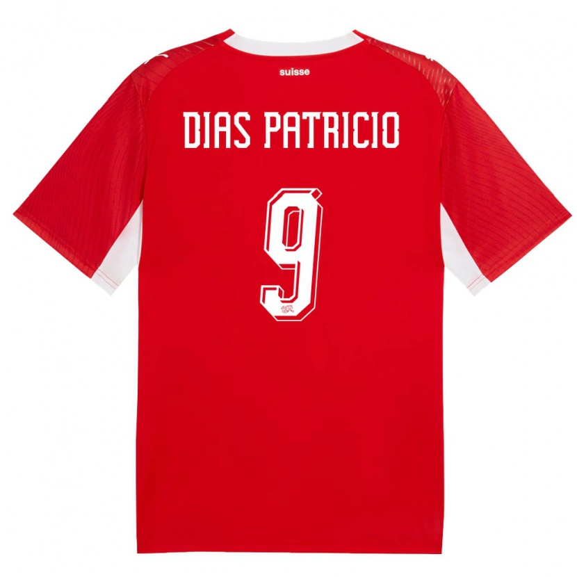 Danxen Dámské Švýcarsko Alexandre Dias Patricio #9 Červená Bílá Domů Hráčské Dresy 26-28 Dres