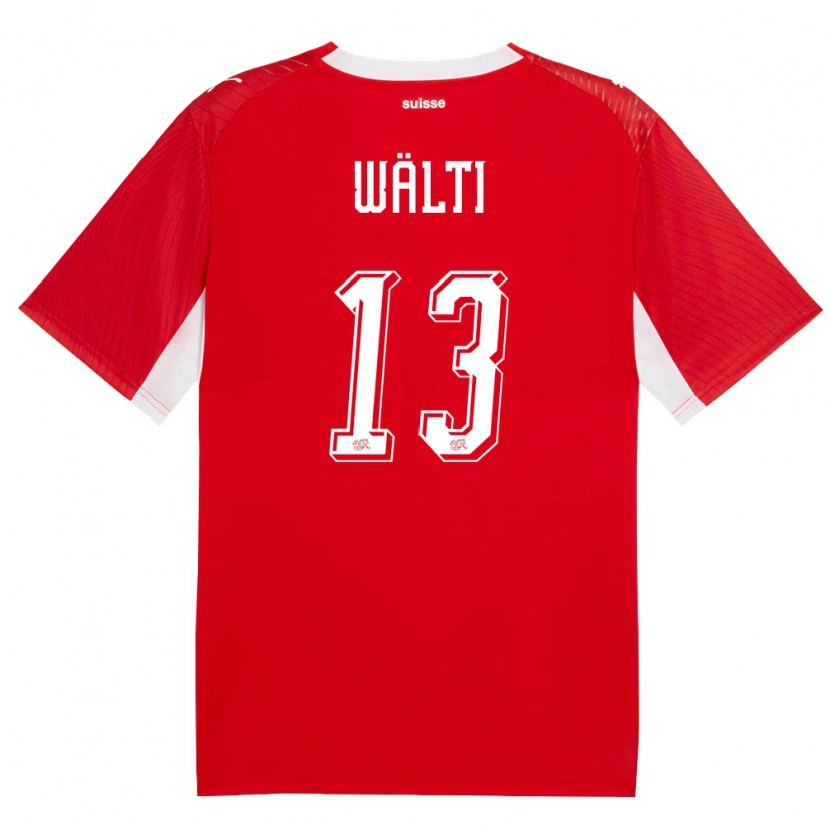 Danxen Dámské Švýcarsko Lia Walti #13 Červená Bílá Domů Hráčské Dresy 26-28 Dres