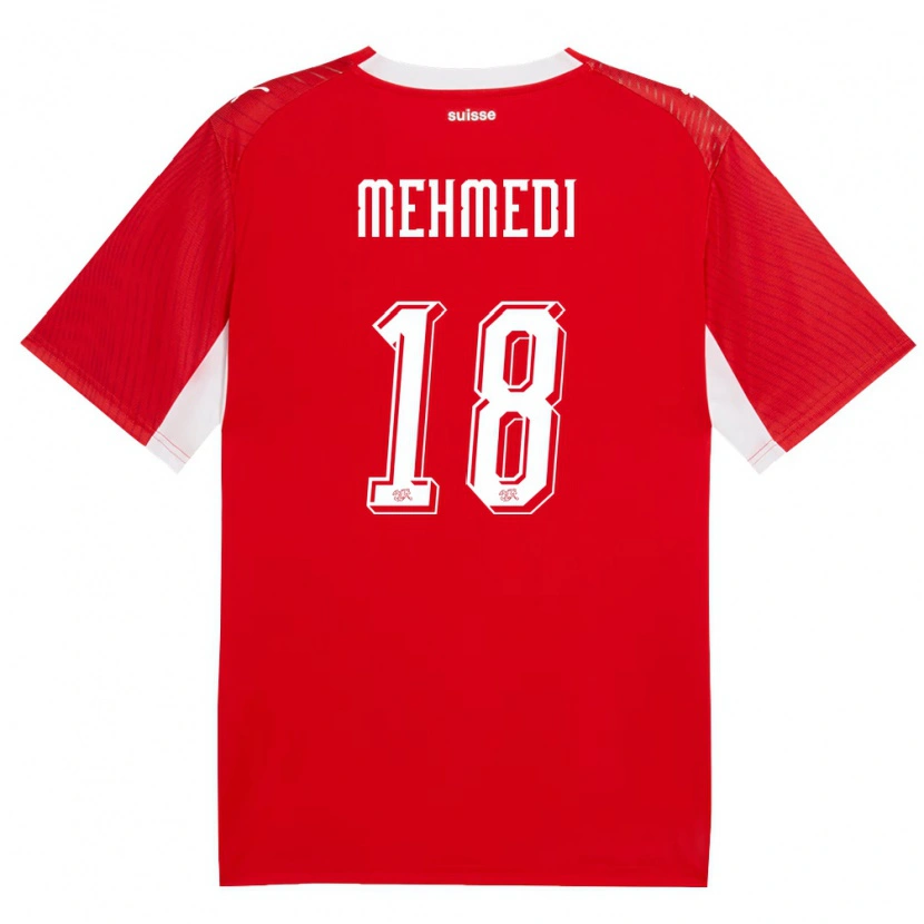Danxen Dámské Švýcarsko Admir Mehmedi #18 Červená Bílá Domů Hráčské Dresy 26-28 Dres