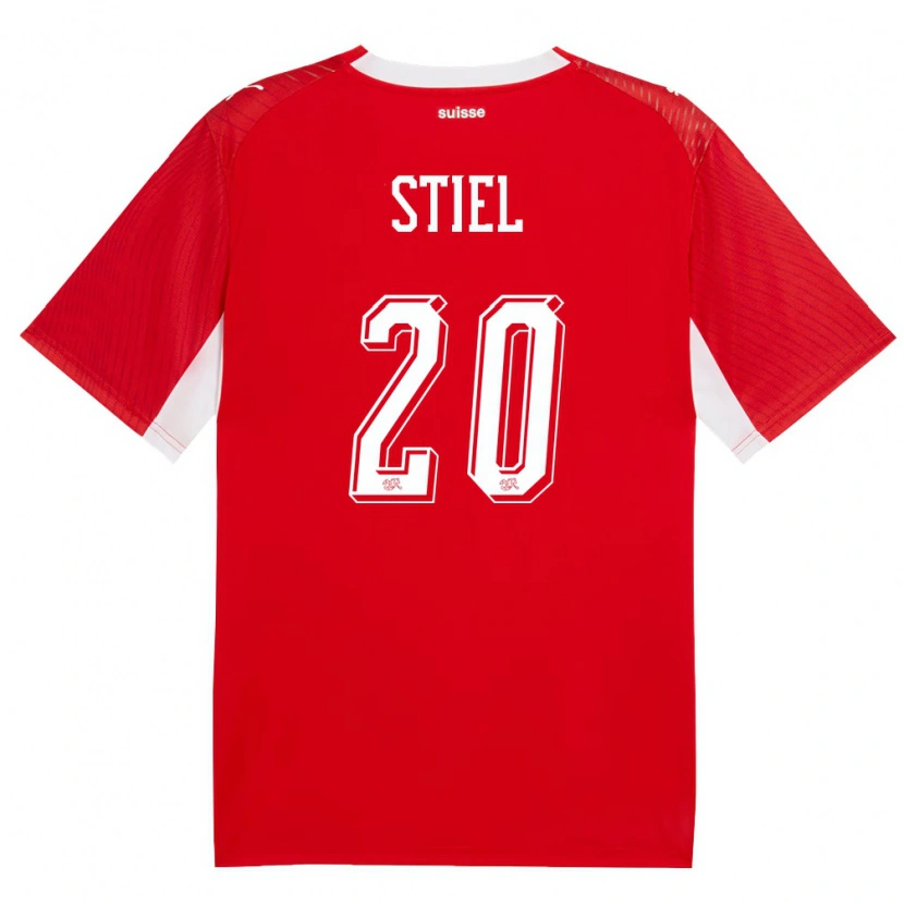 Danxen Dámské Švýcarsko Jill Stiel #20 Červená Bílá Domů Hráčské Dresy 26-28 Dres