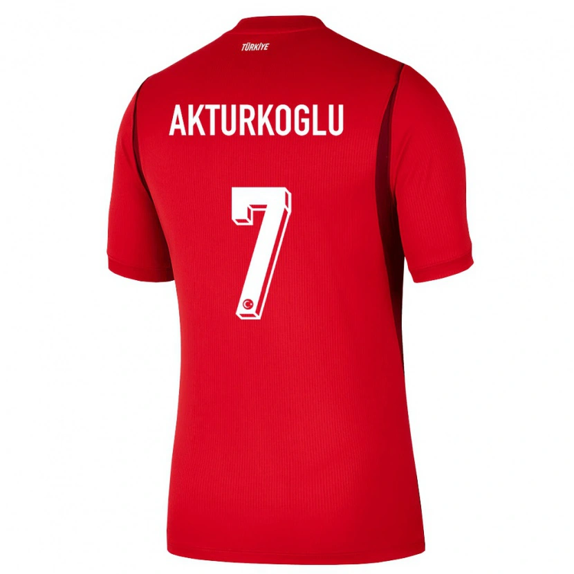Danxen Dámské Turecko Kerem Aktürkoğlu #7 Červená Vínová Domů Hráčské Dresy 26-28 Dres
