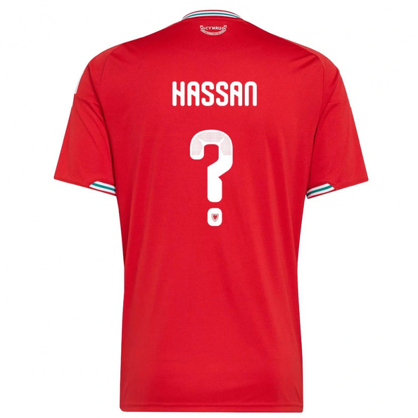 Danxen Dámské Wales Rio Hassan #0 Červená Bílá Zelená Domů Hráčské Dresy 26-28 Dres