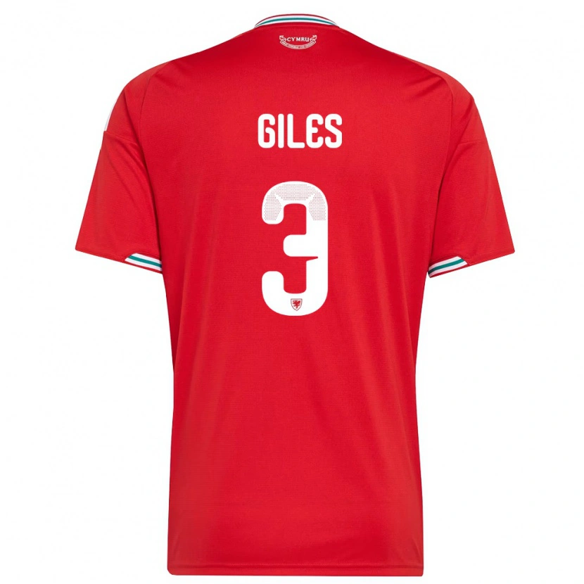 Danxen Dámské Wales Luey Giles #3 Červená Bílá Zelená Domů Hráčské Dresy 26-28 Dres