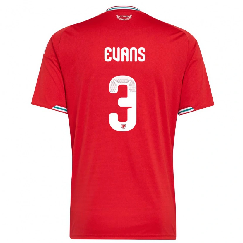 Danxen Dámské Wales Gemma Evans #3 Červená Bílá Zelená Domů Hráčské Dresy 26-28 Dres
