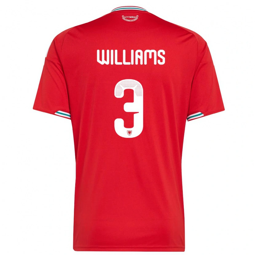 Danxen Dámské Wales Zac Williams #3 Červená Bílá Zelená Domů Hráčské Dresy 26-28 Dres