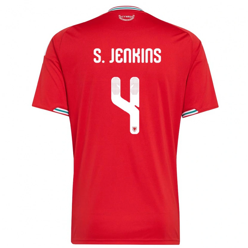 Danxen Dámské Wales Shaunna Jenkins #4 Červená Bílá Zelená Domů Hráčské Dresy 26-28 Dres