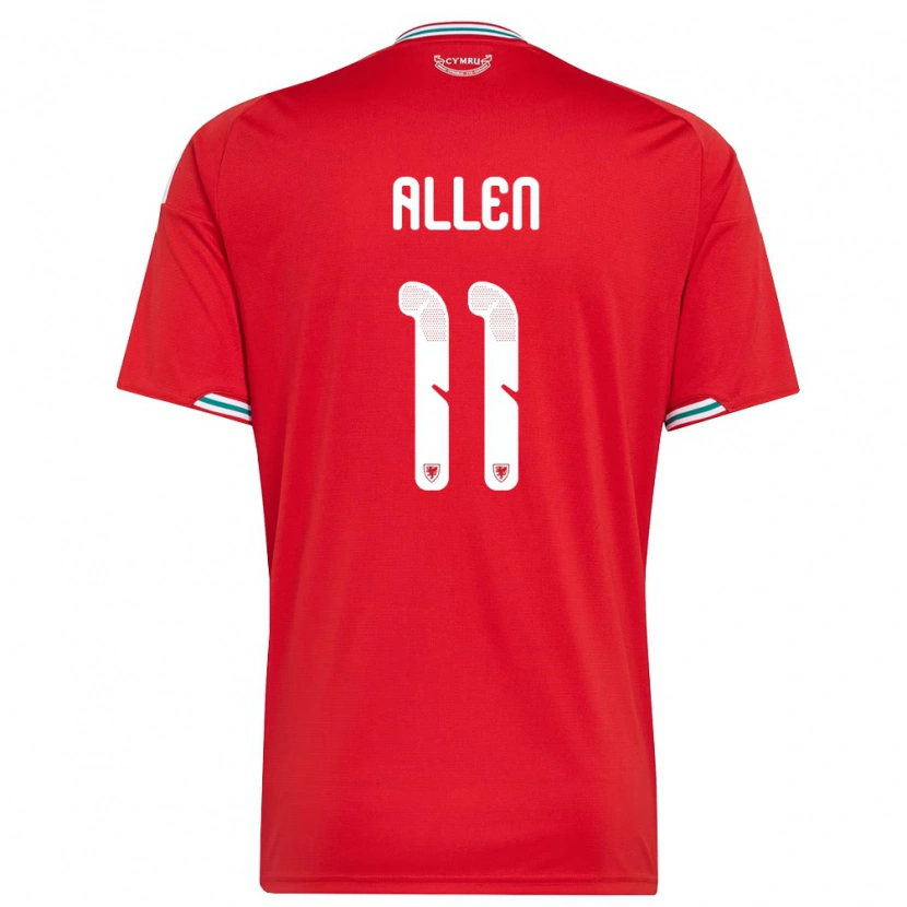 Danxen Dámské Wales Cruz Allen #11 Červená Bílá Zelená Domů Hráčské Dresy 26-28 Dres