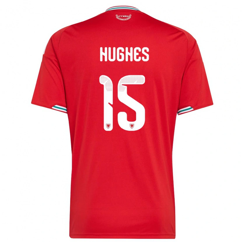Danxen Dámské Wales Elise Hughes #15 Červená Bílá Zelená Domů Hráčské Dresy 26-28 Dres