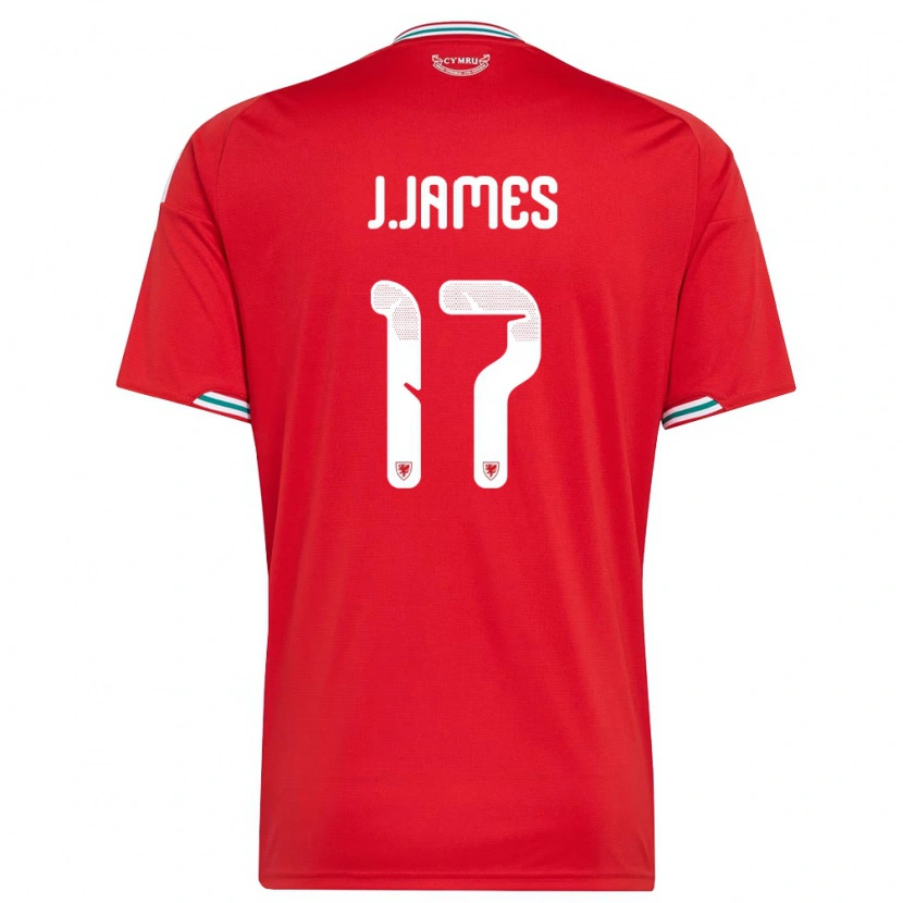 Danxen Dámské Wales Jordan James #17 Červená Bílá Zelená Domů Hráčské Dresy 26-28 Dres