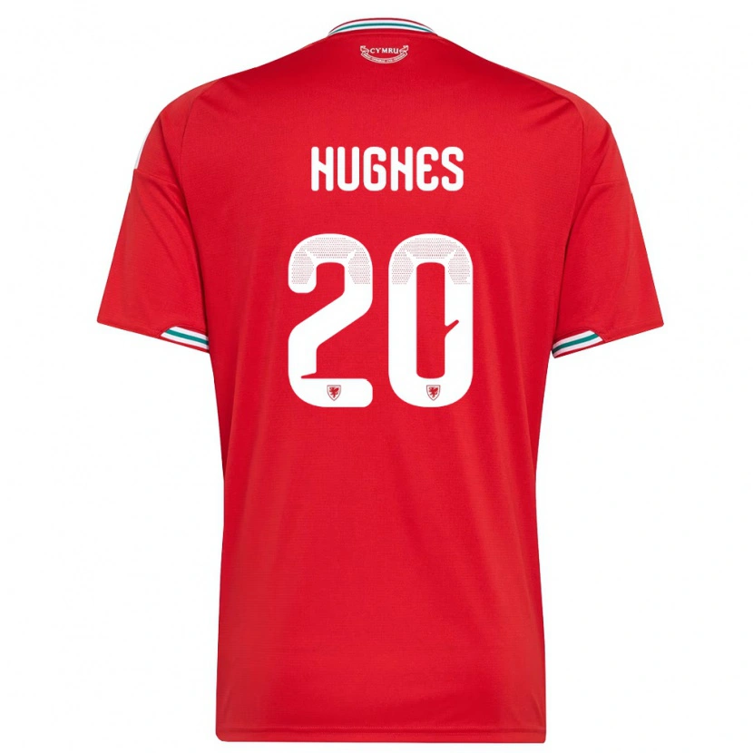Danxen Dámské Wales Alffi Hughes #20 Červená Bílá Zelená Domů Hráčské Dresy 26-28 Dres