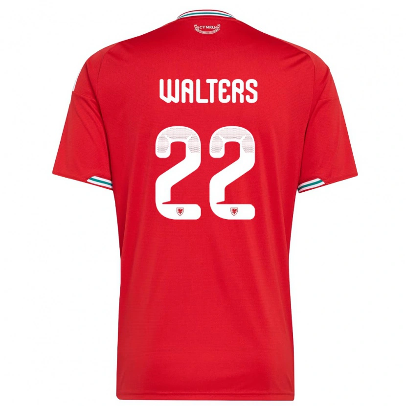 Danxen Dámské Wales Georgia Walters #22 Červená Bílá Zelená Domů Hráčské Dresy 26-28 Dres