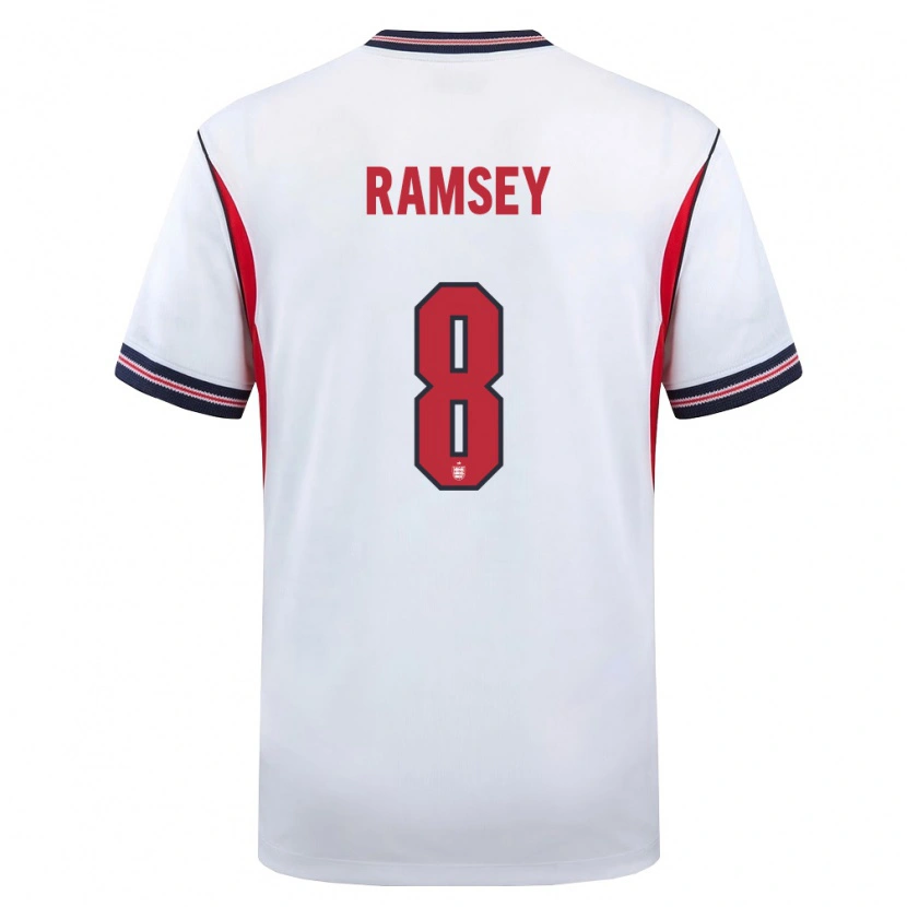 Danxen Dámské Anglie Jacob Ramsey #8 Bílá Námořnická Červená Domů Hráčské Dresy 26-28 Dres