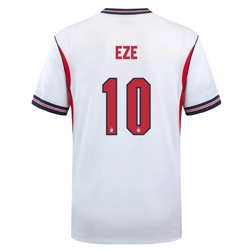 Danxen Dámské Anglie Eberechi Eze #10 Bílá Námořnická Červená Domů Hráčské Dresy 26-28 Dres