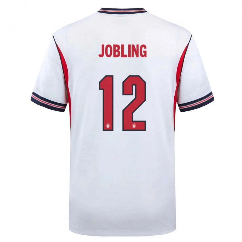 Danxen Dámské Anglie George Jobling #12 Bílá Námořnická Červená Domů Hráčské Dresy 26-28 Dres