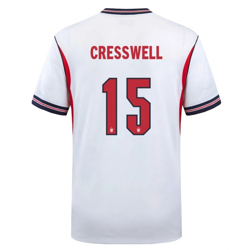 Danxen Dámské Anglie Charlie Cresswell #15 Bílá Námořnická Červená Domů Hráčské Dresy 26-28 Dres