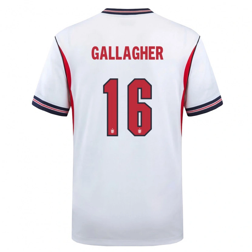 Danxen Dámské Anglie Conor Gallagher #16 Bílá Námořnická Červená Domů Hráčské Dresy 26-28 Dres