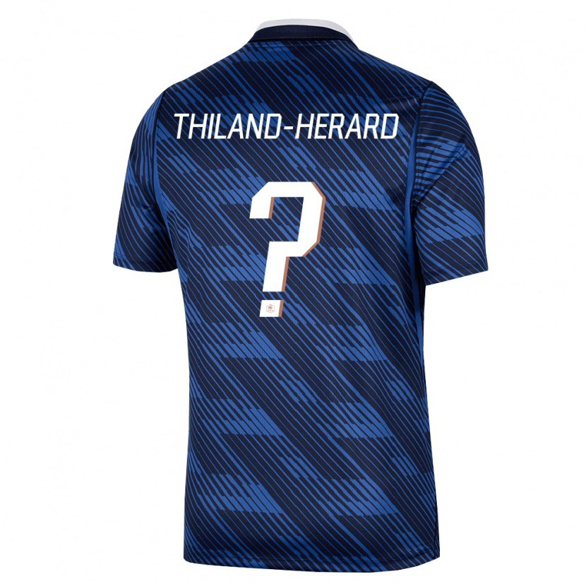 Danxen Dámské Francie Robin Thiland-Herard #0 Námořnická Modrá Bílá Domů Hráčské Dresy 26-28 Dres