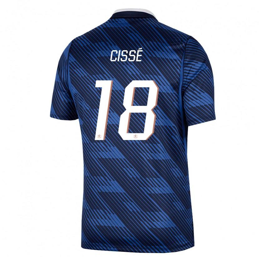 Danxen Dámské Francie Djaoui Cissé #18 Námořnická Modrá Bílá Domů Hráčské Dresy 26-28 Dres