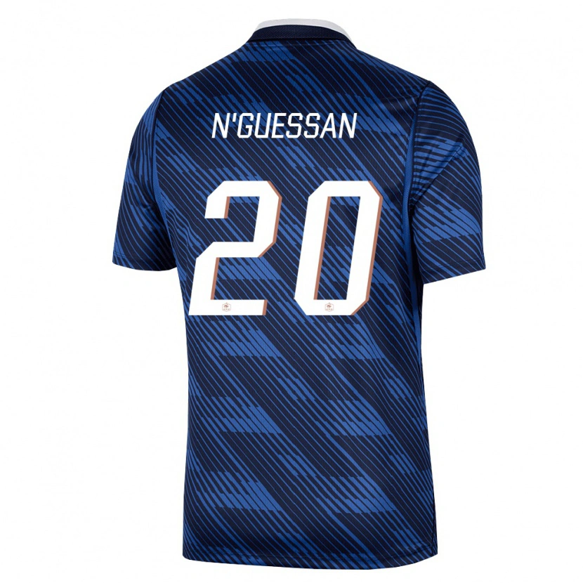 Danxen Dámské Francie Djylian N'guessan #20 Námořnická Modrá Bílá Domů Hráčské Dresy 26-28 Dres