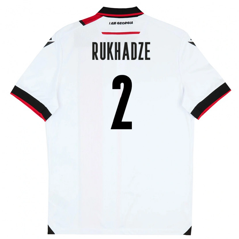 Danxen Dámské Georgia Zurab Rukhadze #2 Bílá Černá Červená Domů Hráčské Dresy 26-28 Dres